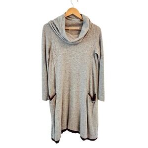 Anthropologie Sparrow‎ Womens Sweater Dress Tunic Size S Cowl Neck Cozy Pockets